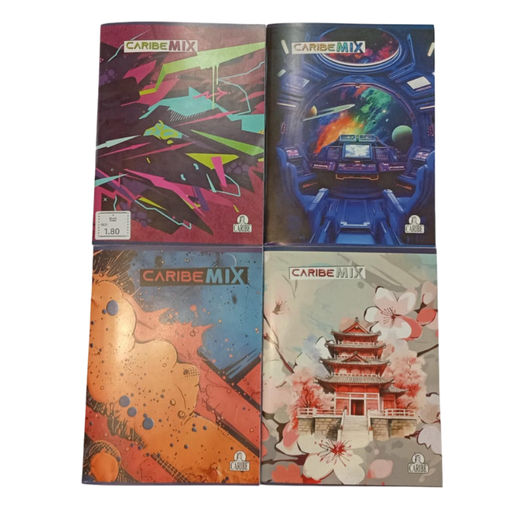 [N01D014T10] CUADERNO ENGRAPADO CARIBE MIX 1 LINEA A5