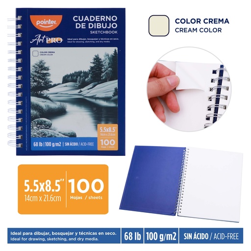 [SBSK-100-A5] CUADERNO DE DIBUJO100 HOJAS SKETCHBOOK