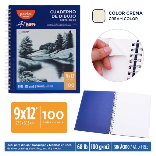 [SBSK-100-912] CUADERNO DE DIBUJO SKETCHBOOK 100 HOJAS 25*30.9 CM