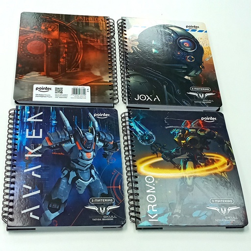 [YL-3-RB3] CUADERNO DE ESPIRAL 3 MATERIAS (ROBOTS)