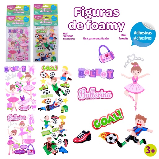 [ANC-1848] FIGURAS DE FOAMY ADHESIVAS (BAILARINA/FUTBOL)