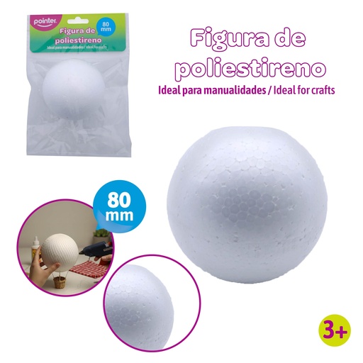 [PSB-180] FIGURA DE POLIESTIRENO (ESFERA 80mm)