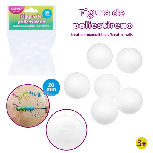 [PSB-1020] FIGURA DE POLIESTIRENO X12 PZS (ESFERA 20MM)