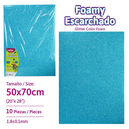 [GL-EVA-7010-57] FOAMY ESCARCHADO AZUL CIELO - GRANDE (50x70CM)