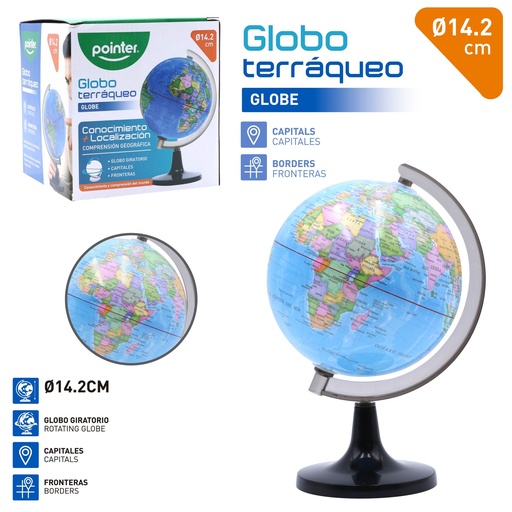 [MDS142AY-3] GLOBO TERRAQUEO (MAPA MUNDI) Ø14,2Cm