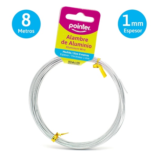 [ANC-1801S] ALAMBRE PLATEADO PARA MANUALIDADES 1MMx8Mts