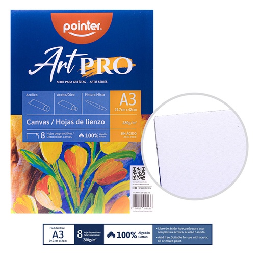 [CP-280-A3] BLOCK CANVAS HOJAS DE LIENZO A3