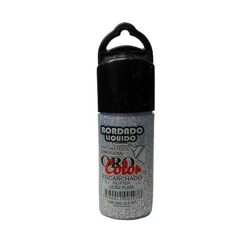 [LE-302] BORDADO LIQUIDO ESCARCHADO PLATA 32,5CM