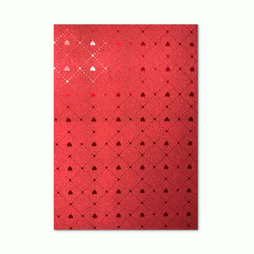 [140.97.10] CARTULINA ESCARCHADA MICRO-FANTASÍA ROJO CORAZONES 350GR 50x70CM 