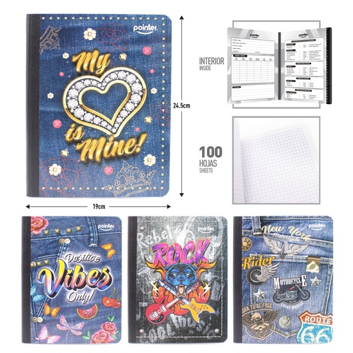 [80235-JN3-SQ] CUADERNO CUADRITO (JEANS)