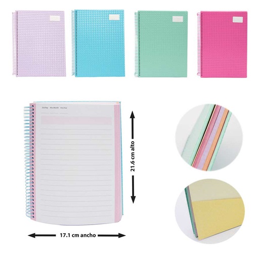 [NB-22100] CUADERNO ESPIRAL 3 MATERIAS 16.8 x 21.5 cm