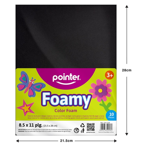 [EVA-7028] FOAMY LISO NEGRO - CARTA 20x30CM 