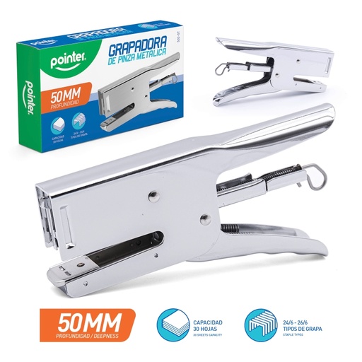 [502-ST] GRAPADORA DE PINZA METALICA - 30 HOJAS