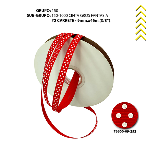 [76600-16-252] GROSS #2 FANTASIA - LUNARES BLANCO/ROJO