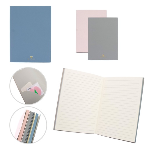 [NB-2216] LIBRETA DE APUNTES ENCUADERNADA A5 CUBIERTA FLEXIBLE - 80 HOJAS AMARILLAS