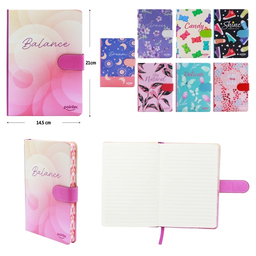 [NB-1707-A5] LIBRETA DE APUNTES CON BROCHE MAGNETICO - A5 100 HOJAS AMARILLAS