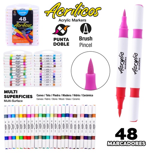 [AMK-23193-24] MARCADORES ACRILICOS x 24 PZAS.