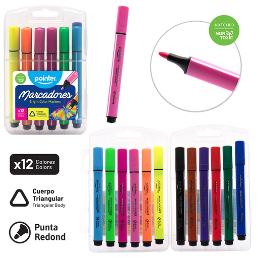 [WC-204] MARCADORES DE COLORES (SET x 12 COLORES)