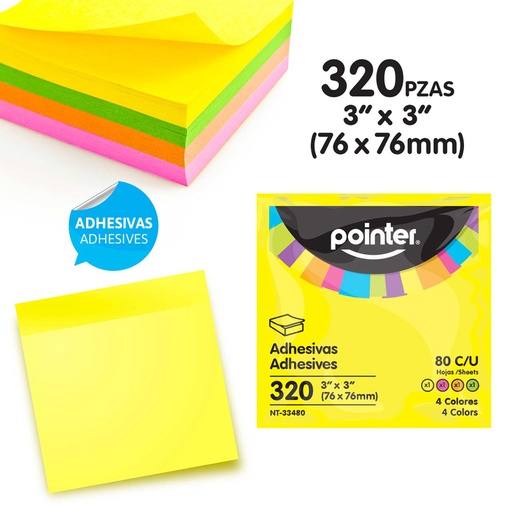[NT-33480] NOTAS ADHESIVAS 3" x 3"