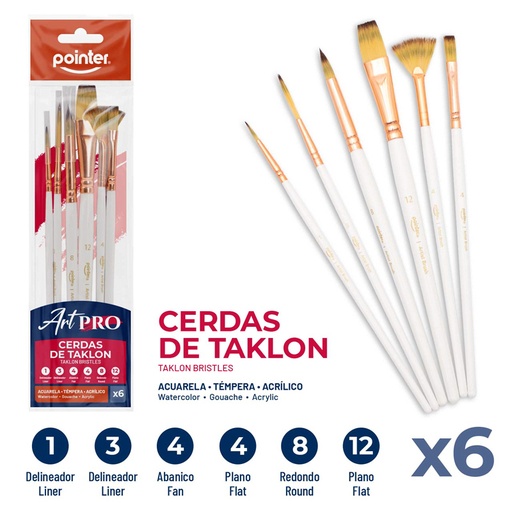 [AB-2229] SET DE PINCELES ART PRO x6PZAS