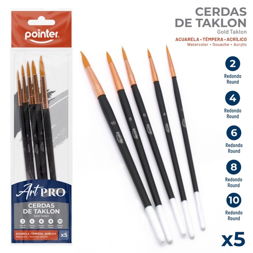 [BK023] PINCELES ARTISTICOS X5PZS