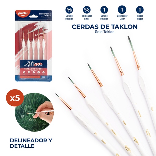 [AB-2239] SET DE PINCELES ART PRO x5PZAS