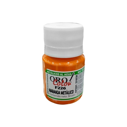 [F226] PINTURA METALICOS AL AGUA NARANJA METALICO 30ML