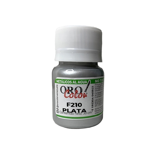 [F210-30] PINTURA METALICOS AL AGUA PLATA 30CM 