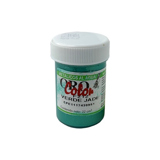 [F212-22] PINTURA METALICOS AL AGUA VERDE JADE 22CM