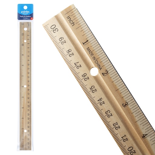 [WRU-30] REGLA 30CM - CUERPO DE MADERA