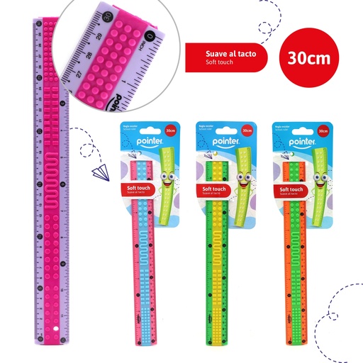 [RU-22107] REGLA PLASTICA SOFT TOUCH 30cm
