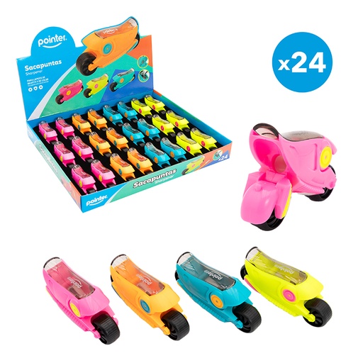 [SH-2347] SACAPUNTAS PLASTICO CON DEPOSITO (MOTO)