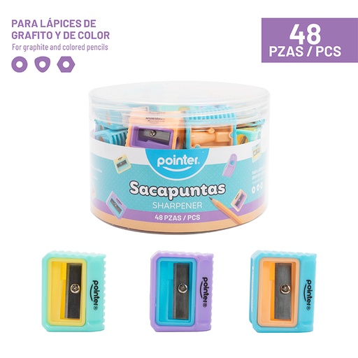 [SH-2342] SACAPUNTAS PLASTICO - COLOR PASTEL SURTIDOS