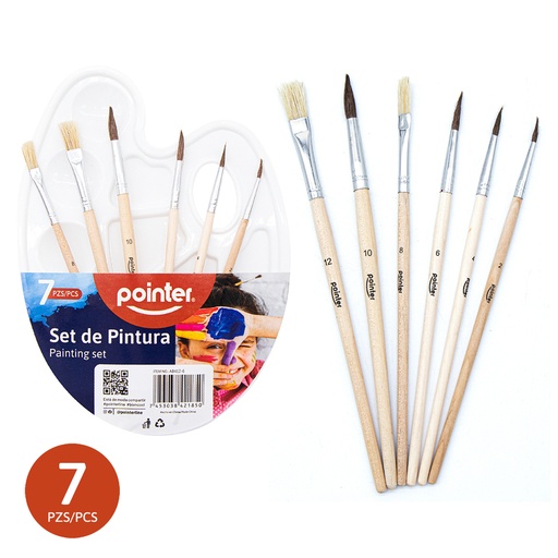 [AB412-6] SET DE PINCELES Y PALETA x7PZAS