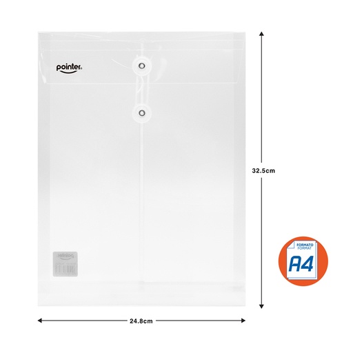 [W-56-CL] SOBRE TRANSPARENTE CON CIERRE DE HILO - CARTA 22,6x27,9Cm