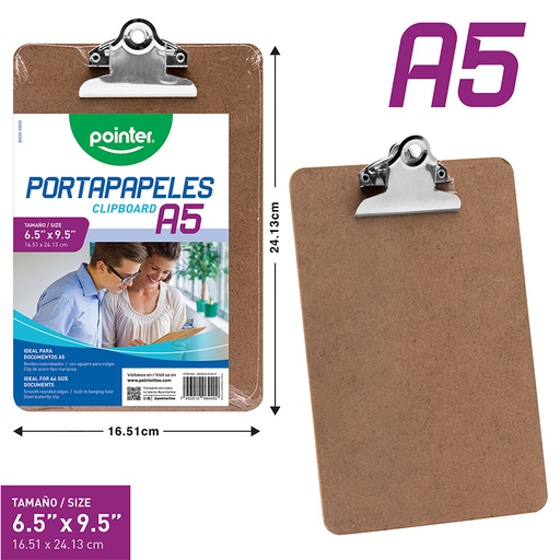 [85020-65X95] TABLA LEGAJADORA DE MADERA - MEDIA CARTA/A5 16,5x24Cm