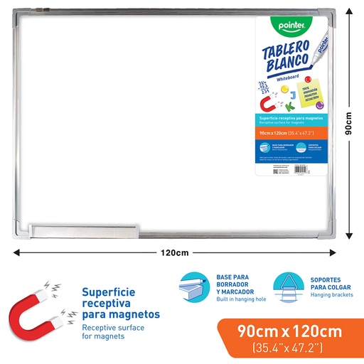 [WB-90X120] TABLERO BLANCO 90x120cm