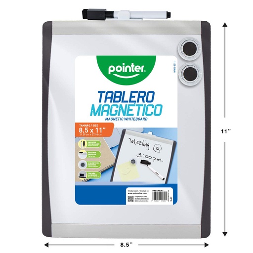 [WWB-8511] TABLERO BLANCO MAGNETICO 8.5X11 