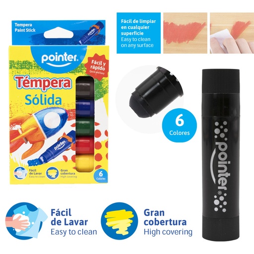 [TS-22148] TEMPERA SOLIDA x6 COLORES