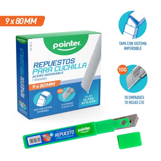 [SX-18T-S] REPUESTO PARA CUCHILLA 9x80MM x10UND