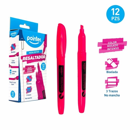 [HL-1002-PK] RESALTADOR FLUORESCENTE DELGADO FUCSIA