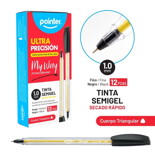 [BP-6010-N] BOLIGRAFOS TINTA SEMIGEL 1.0mm x 12 PZAS.