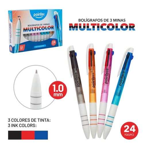 [BP-22116] BOLIGRAFO MULTICOLOR 3 COLORES