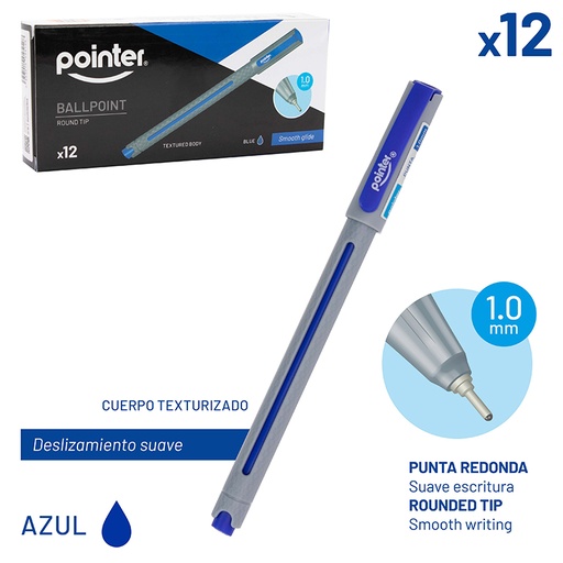 [BP-7010-A] BOLIGRAFO TINTA AZUL 1.0MM - CUERPO TEXTURIZADO