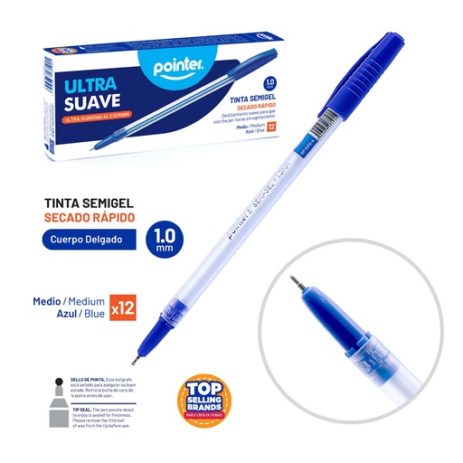 [BP-5010-A] BOLIGRAFO SEMIGEL AZUL 1.0 MM
