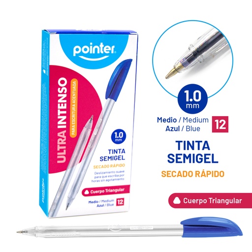 [BP-2010-A] BOLIGRAFO SEMIGEL AZUL ULTRA INTENSO 1.0MM