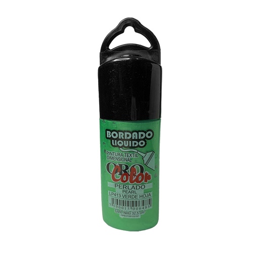 [LP413] BORDADO LIQUIDO METALIZADO VERDE HOJA 32,5ML