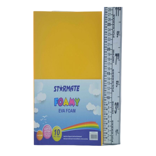 [STR-EVA-010] FOAMI LISO  8.5X11" AMARILLO ORO