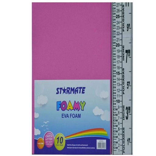 [STR-EVA-052] FOAMI LISO  8.5X11" ROSADO