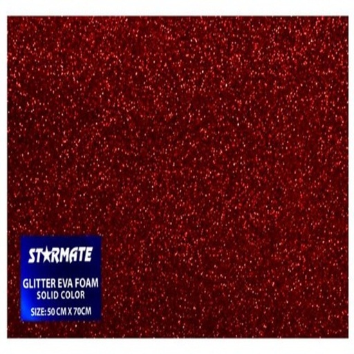 [STR-GL-CART002] FOAMI C/ESCARCHA 50X70CM ROJO